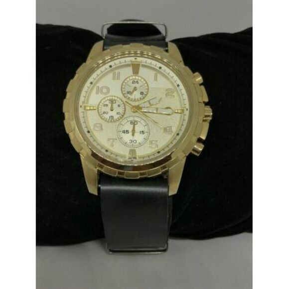 Fossil FS4867 Dean Chronograph Champagne Dial Gold-tone Men's Analog Watch Y83 - Picture 1 of 9